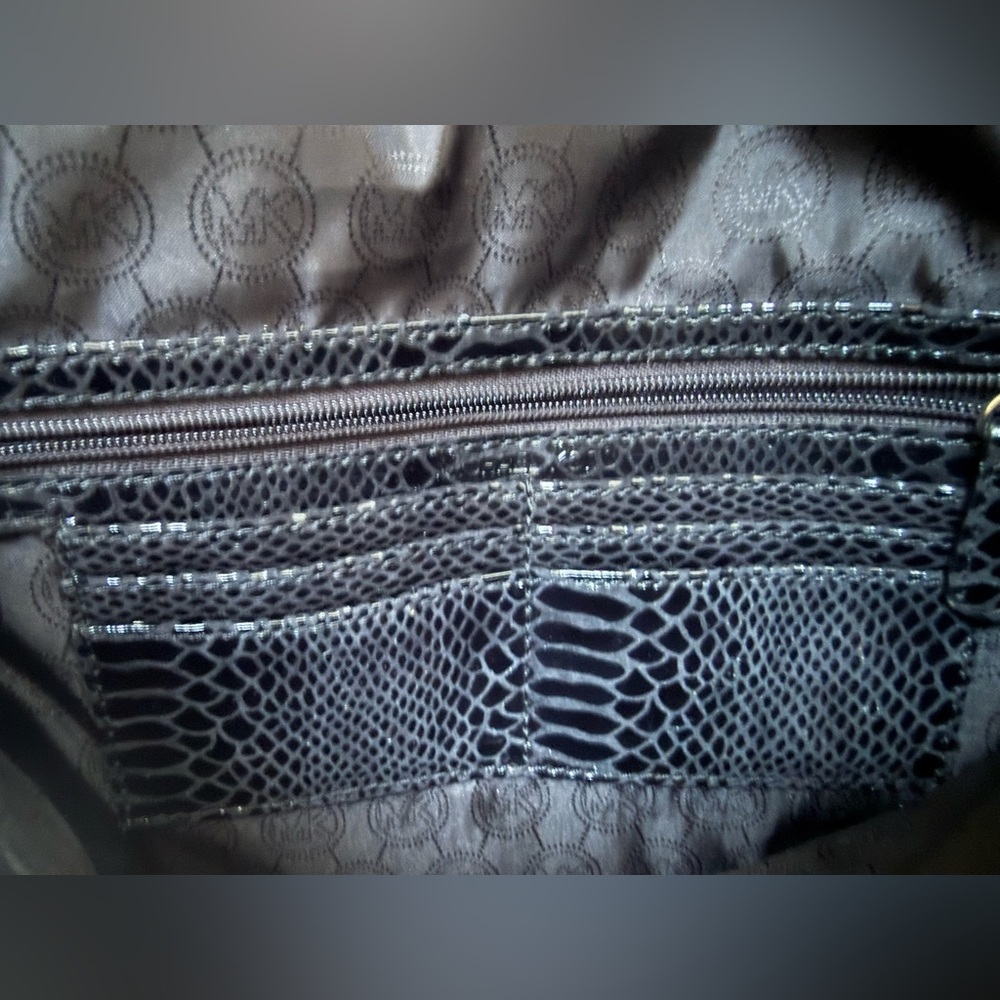 Michael Kors Black Snakeskin Chain Shoulder Bag - Picture 4 of 4
